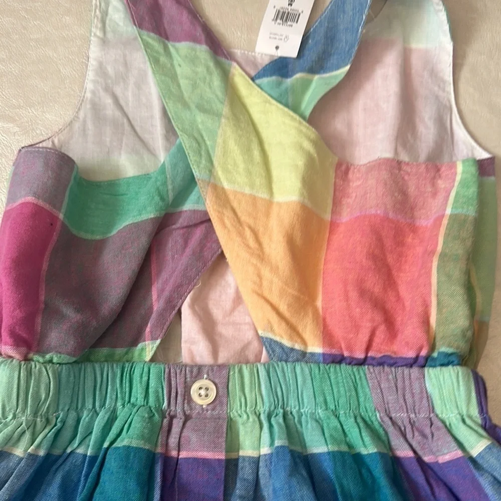 GAP Pink and Green Pleated Sundress